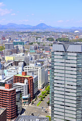 仙台市遠望　仙台駅付近より市内を望む