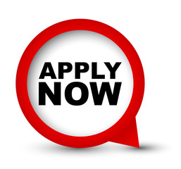 red vector banner apply now