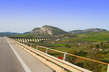 Fototapeta na wymiar Motorway bridge in Sicily, Italy