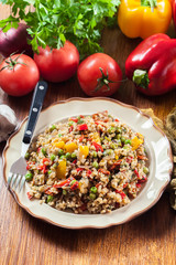 Bulgur salad with vegetables