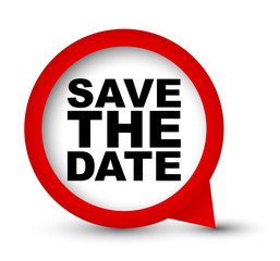 red vector banner save the date