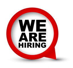 red vector banner we are hiring