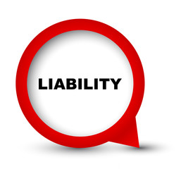 red vector banner liability