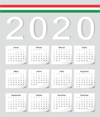 Hungarian 2020 calendar