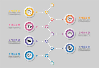 Vector Infographics Elements Template Design with Marketing Icons and options Steps can be used for presentation, diagrams, annual reports, workflow layout