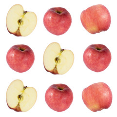 apple organic fruit on white background.