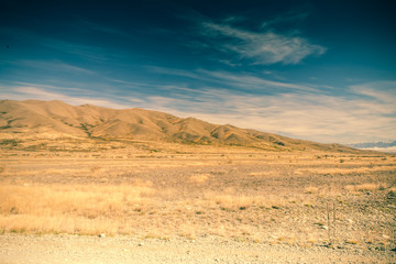 landscape with blue sky and clouds