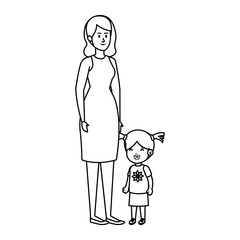 young mother with little daughter
