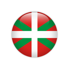 Obraz premium Flag of Basque Country autonomous communities of Spain button
