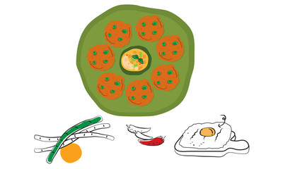 street food in Thailand cartoon vector