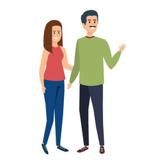 Fototapeta premium young couple avatars characters