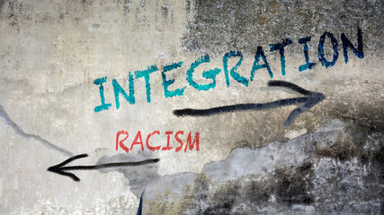 Wall Graffiti Integration versus Racism