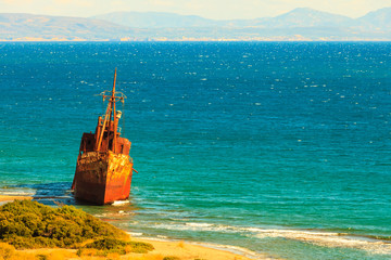 The famous shipwreck near Gythio Greece