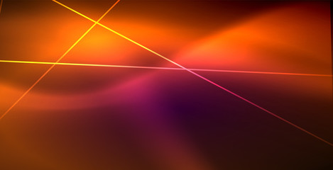 Neon glowing lines, magic energy space light concept, abstract background wallpaper design