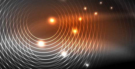 Glowing shiny neon colors with abstract lines, modern background