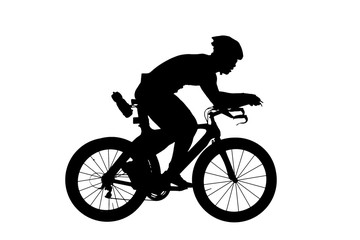 Cycling Silhouette on white background
