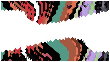 abstract background with colorful pixel decoration.