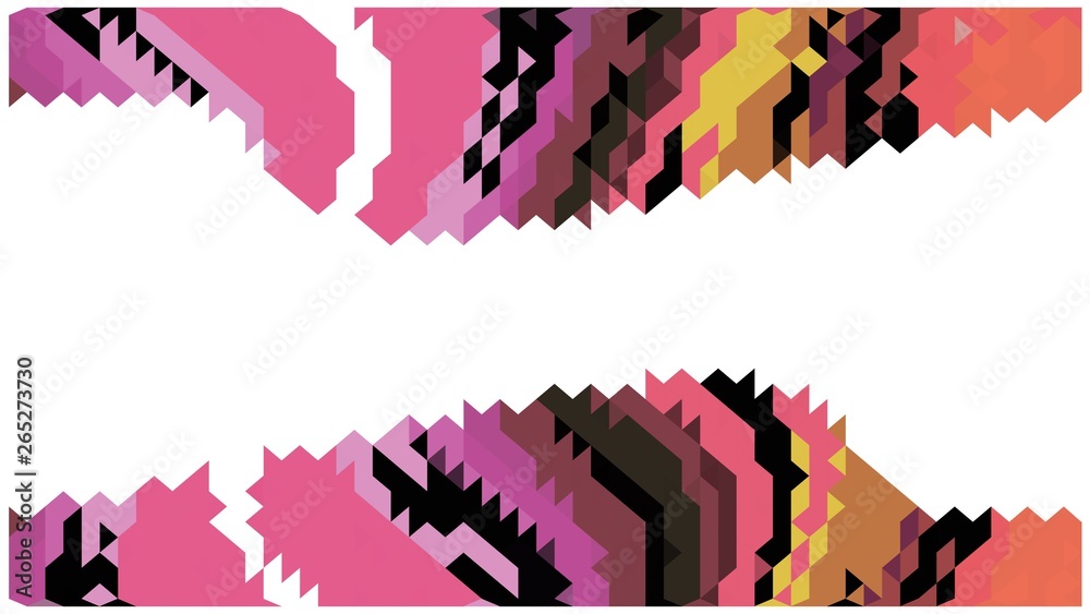Poster abstract background with colorful pixel decoration.