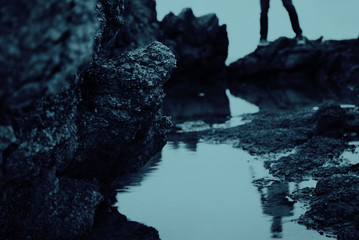cave in water
