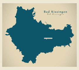 Modern Map - Bad Kissingen county of Bavaria DE