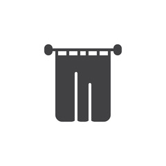 Retro curtain vector icon. filled flat sign for mobile concept and web design. Curtains glyph icon. Symbol, logo illustration. Pixel perfect vector graphics