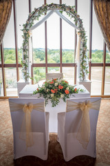 wedding table with flowers