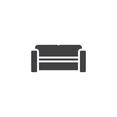 Sofa furniture vector icon. filled flat sign for mobile concept and web design. Couch sofa glyph icon. Symbol, logo illustration. Pixel perfect vector graphics