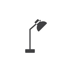 Flexible desk lamp vector icon. filled flat sign for mobile concept and web design. Table lamp glyph icon. Symbol, logo illustration. Pixel perfect vector graphics