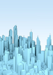 landscape blue abstract low poly city