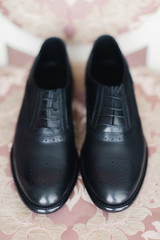 male shoes on a light background