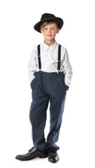 Little special agent on white background