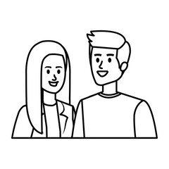 young couple avatars characters