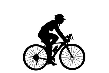 Naklejka premium Cycling Silhouette on white background