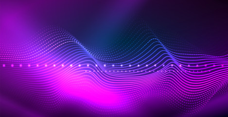 Fototapeta premium Neon wave background