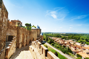 Walls in the west side of Carcassonne citadel