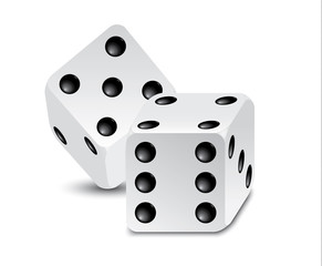 Illustration of three-dimensional playing dice