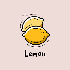 Lemon. Vector illustration for cafe decoration.