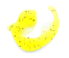 Sample of body scrub on white background