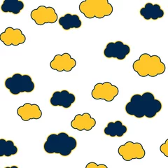 Zelfklevend Fotobehang Cloudy sky vector seamless pattern texture © zmshv