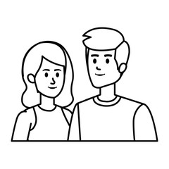 young couple avatars characters