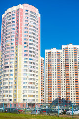 Moscow, Russia - April, 21, 2019: Residential district in Moscow