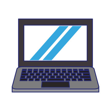 computer icon cartoon blue lines