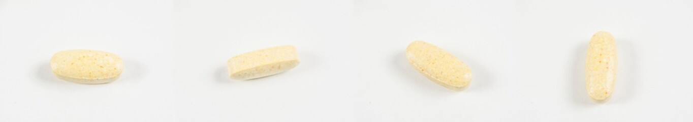 Set of angles of tablets. The photo shows vitamins for hair growth