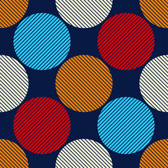 Fototapeta premium Polka dot seamless pattern. Striped texture. Geometric background. Can be used for wallpaper, textile, invitation card, wrapping, web page background.