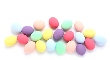 Beautiful Easter eggs on white background