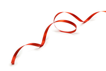 Red ribbon isolated on white