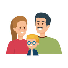 parents couple with son characters