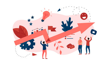 Abstract business growth blue arrow. Finance concept.	