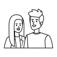 young couple avatars characters