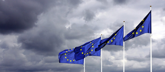 eu flags with stormy sky © kristina rütten